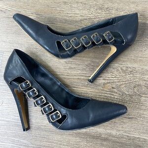 Michael Antonio Black Lanstrong Dress Shoes, Pump Buckle, size 7.5